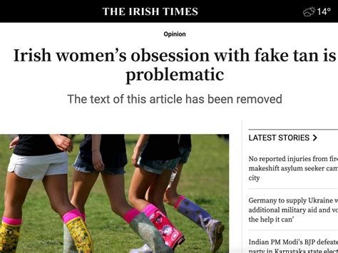 irish tan sex scandal|Irish Times takes down opinion piece on ‘problematic’ fake tan .